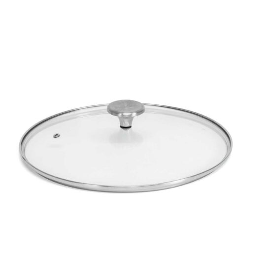 COUVERCLE EN VERRE TREMPE AVEC POIGNEE INOX
