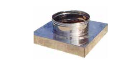 ROND/CARRE POUR LIAISON HOTTE ET GAINE TUBULAIRE INOX 304 300X300 DIAM.200 HAUT.140
