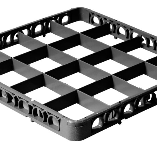 REHAUSSE POUR CASIER A VERRES REF. RG16 16 COMPARTIMENTS 112X112 MM, COULEUR GRIS