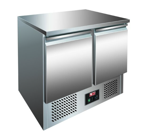 SALADETTE REFRIGEREE CENTRALE INOX -18/-22°C 2 PORTES GN1/1, DESSUS INOX FIXE