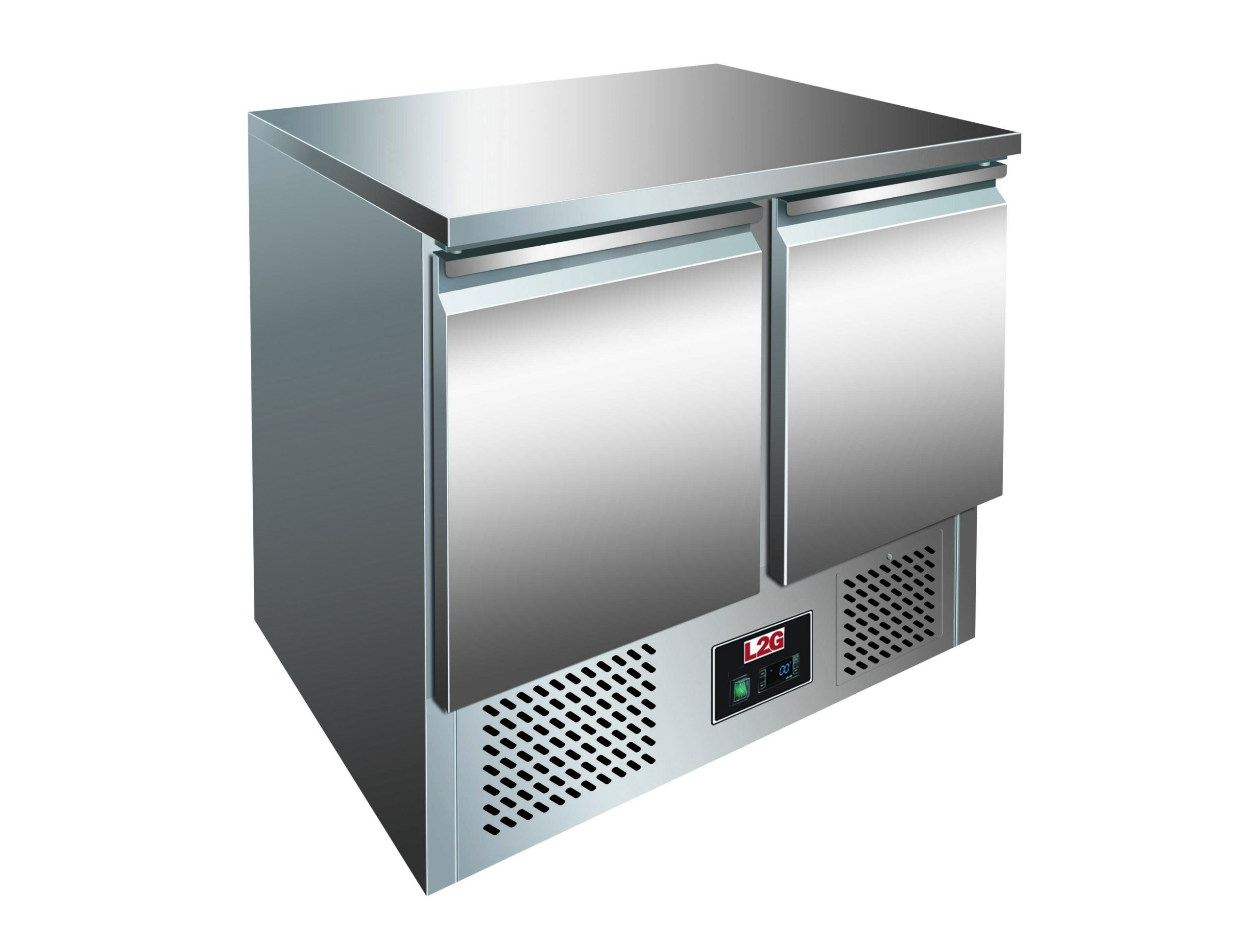 SALADETTE REFRIGEREE CENTRALE INOX -18/-22°C 2 PORTES GN1/1, DESSUS INOX FIXE