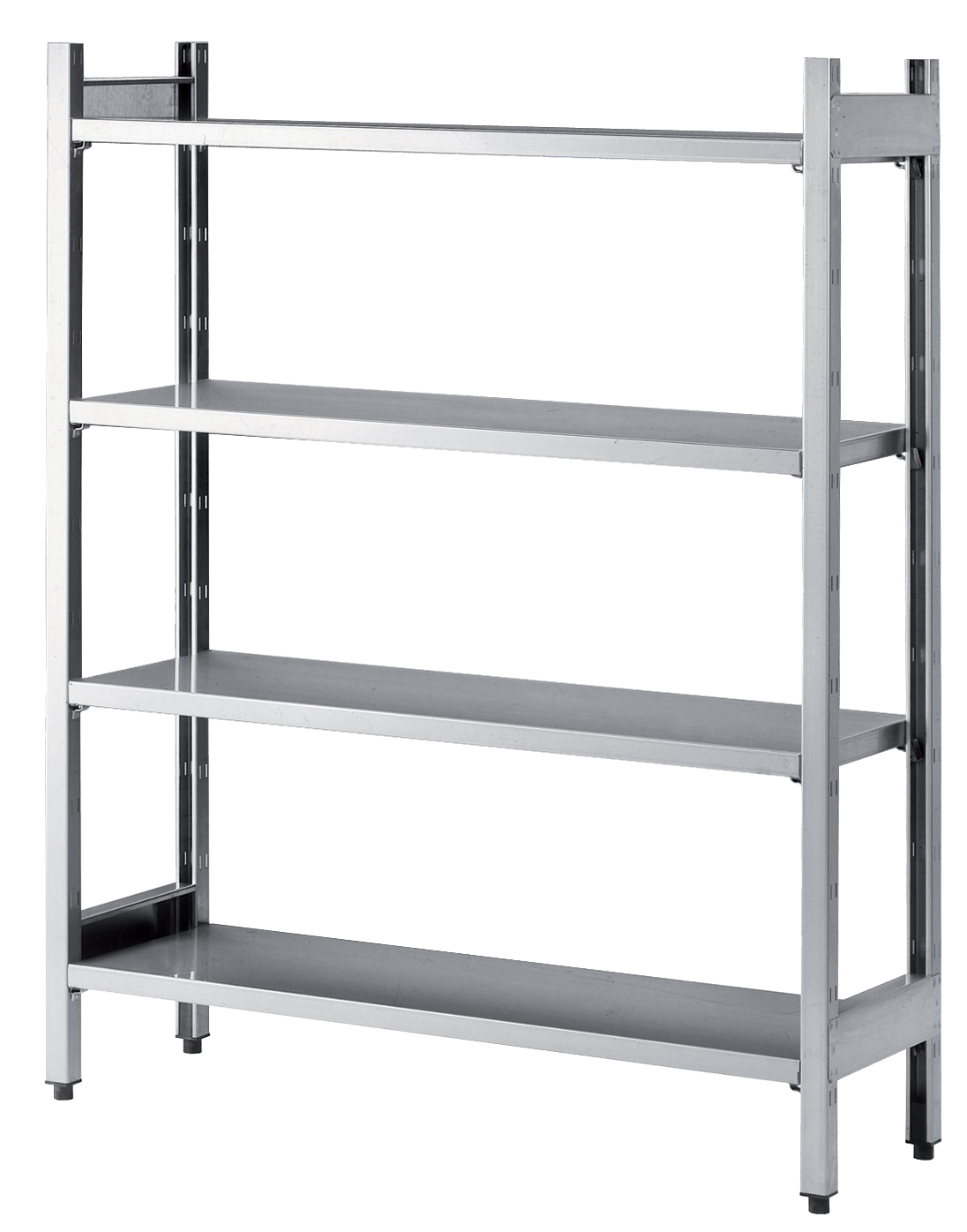 CASIER A BATTERIE INOX 304 SUR VERINS 4 ETAGERES PLEINES RENFORCEES