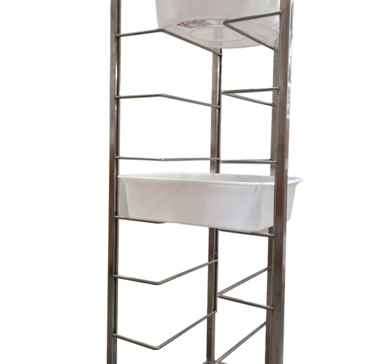 ECHELLE INOX SOUDEE POUR 8 BACS DE DIVISEUSE CHAPE POLY, DONT 2 AVEC FREINS