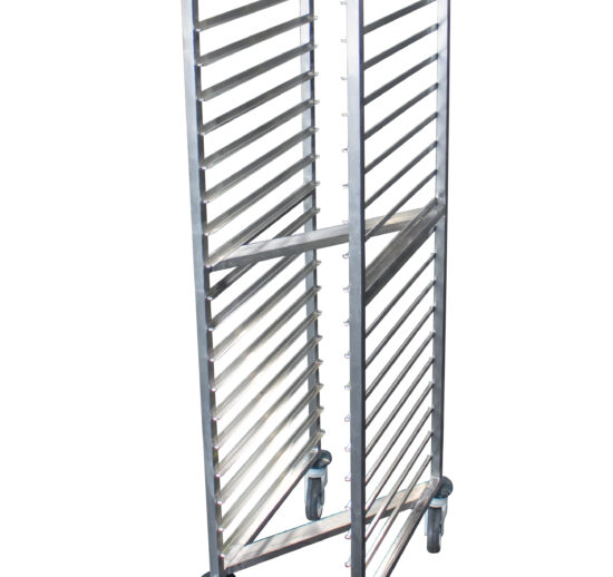 ECHELLE INOX SOUDEE ENCASTRABLE GN1/1, 20 NIVEAUX, ENTREE 325, CH.POLYAMIDE, AVEC FREINS