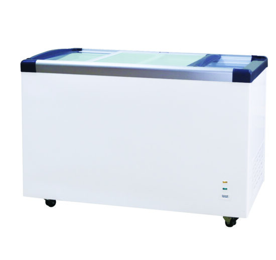 CONGELATEUR BAHUT PORTES COULISSANTES, -18/-22°C CAP.445L, 5 PANIERS FILAIRES 250/500/200