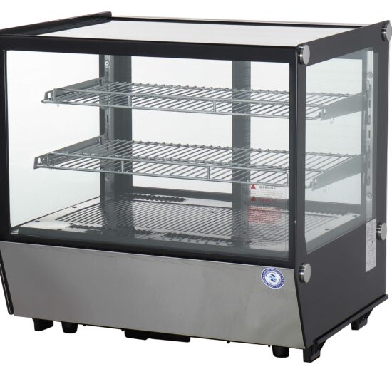 VITRINE DE PRESENTATION CHAUFFANTE 120 LITRES +30°C/+90°C, 3 ETAGERES, ECLAIRAGE LED SUPERIEUR