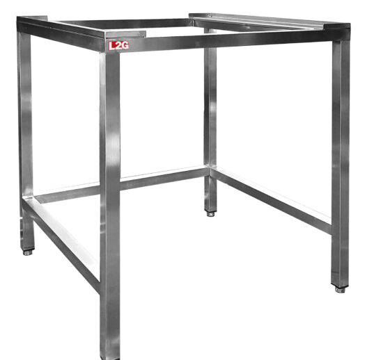 SUPPORT FOUR INOX 304 POUR FOUR VULCAIN HAUTEUR 940MM AVEC ESPACE DISPONIBLE DESSOUS POUR CELLULE