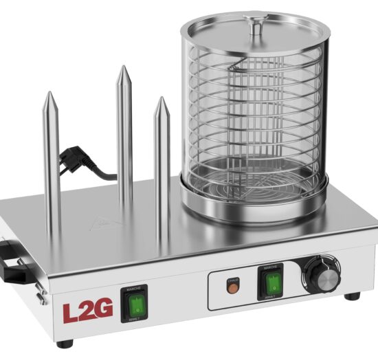 CHAUFFE-SAUCISSES ELECTRIQUE 3 PLOTS CHAUFFANTS BOCAL CYLINDRIQUE D.200 MM - H.250MM AVEC GRILLE