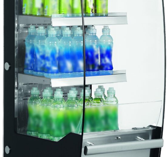 VITRINE REFRIGEREE LIBRE-SERVICE, 220L, +2°C/+10° 3 TABLETTES REGLABLES AVEC ECLAIRAGE LED AU-DESSUS