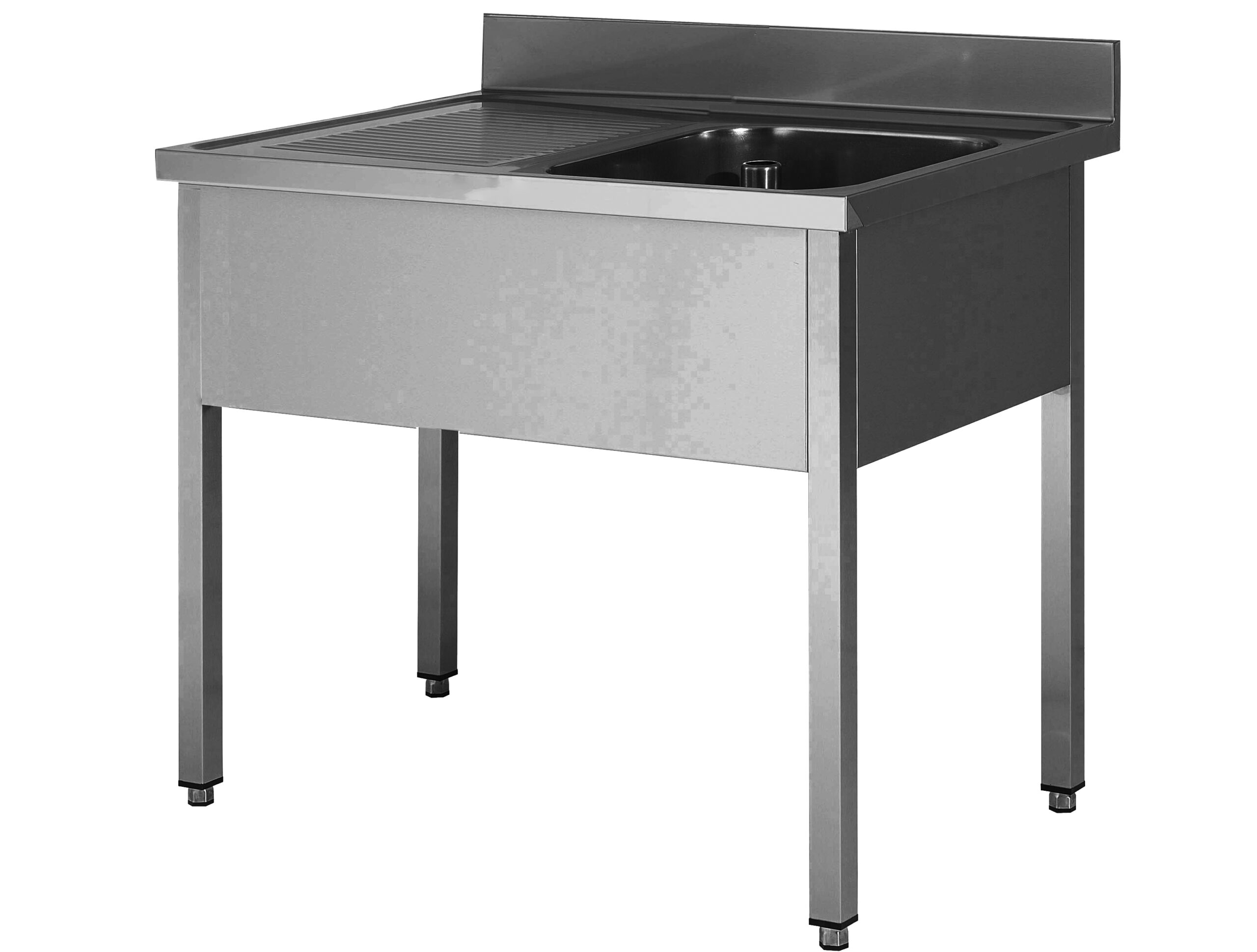 PLONGE INOX SOUDEE, 1 BAC 500X400X250MM EGOUTTOIR A GAUCHE