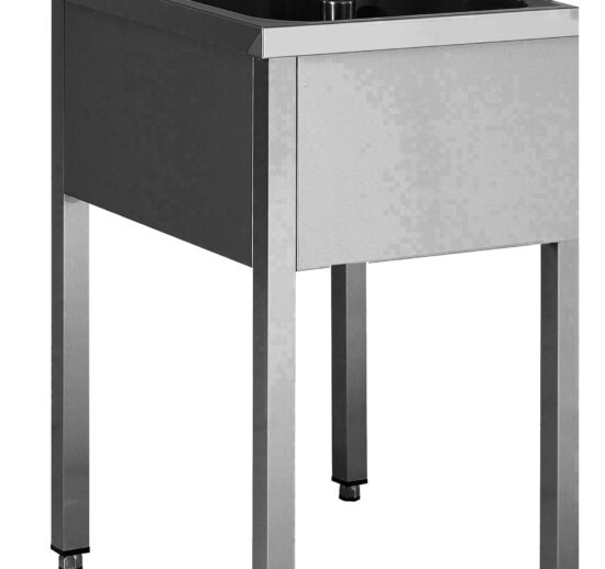 PLONGE INOX SOUDEE, 1 BAC 500X500X300 MM SANS EGOUTTOIR