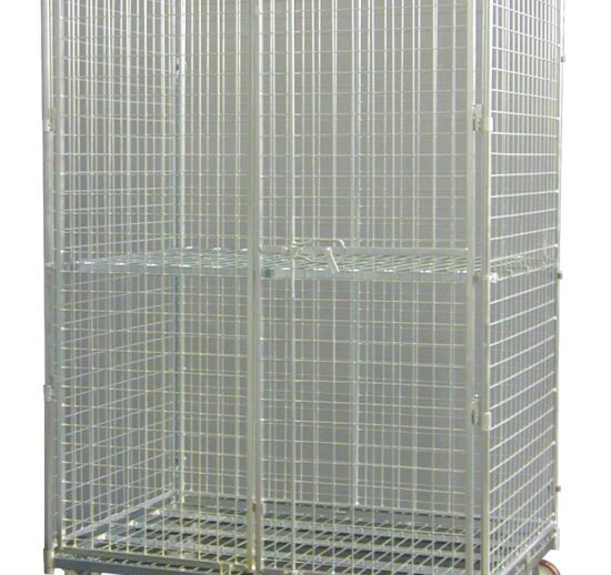 ROLL CONTAINER DE SECURITE 2 PORTES MAILLE 50X50 MM, SYSTEME DE FERMETURE POUR CADENAS