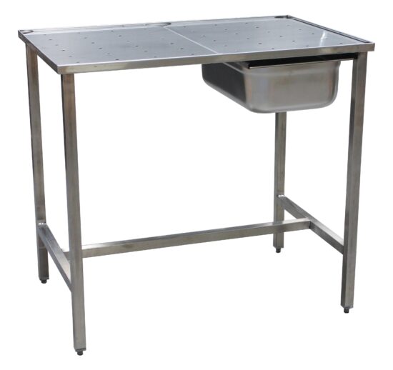 TABLE DE DESSOUVIDAGE INOX 304 SUR VERINS, 1 BAC GN1/1-100