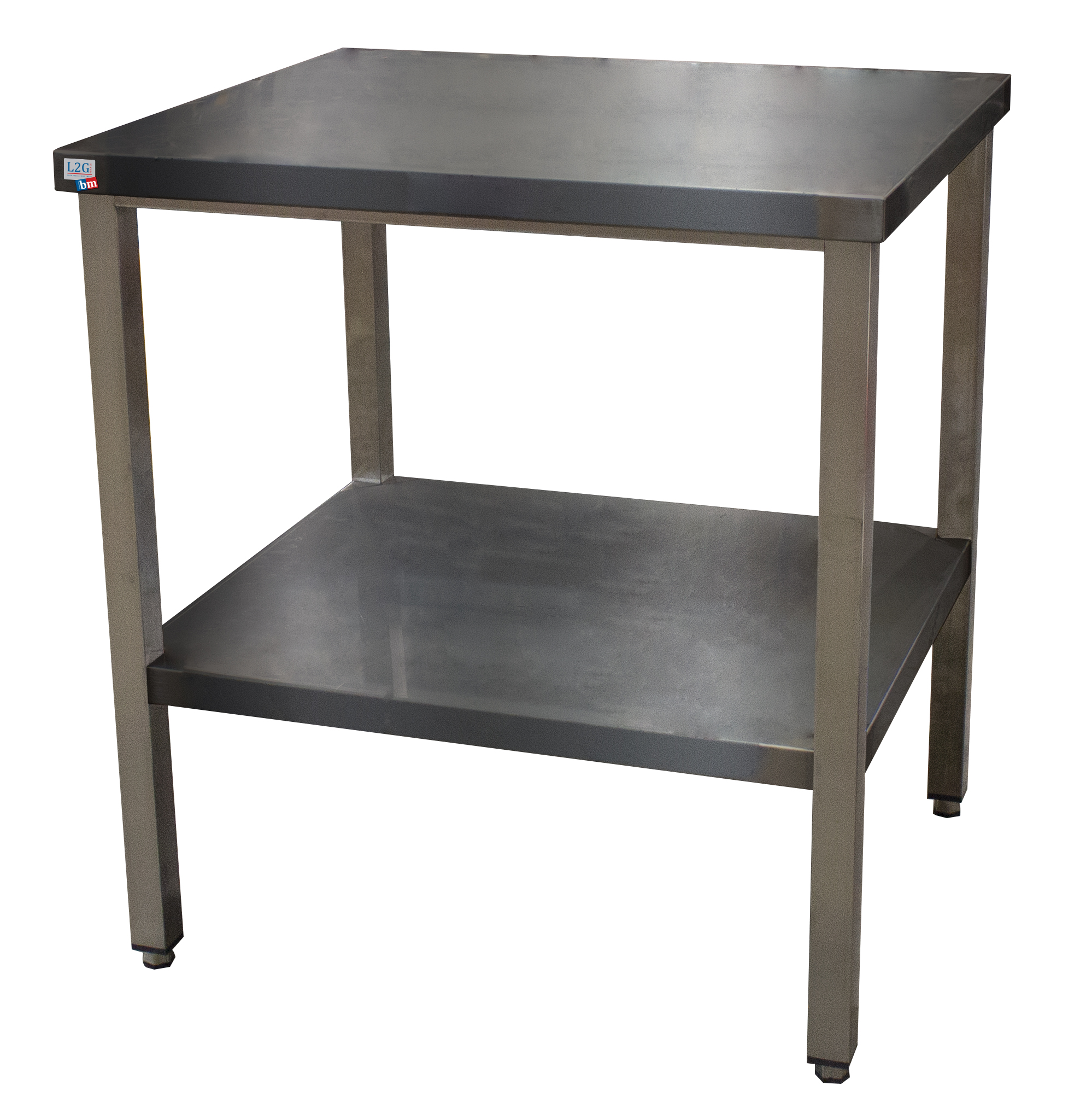 TABLE CENTRALE INOX 780X660 H-850MM AVEC ETAGERE A 270MM DU SOL POUR ENCASTREMENT BFC2/3