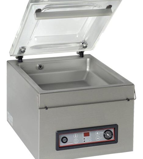 MACHINE SOUS VIDE, 1 BARRE DE SOUDURE DOUBLE L-330 MM POMPE 8 M3/H, CUVE 350X370X150 MM