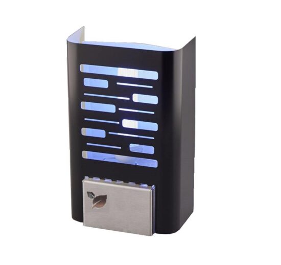 DESINSECTISEUR T-TOP A GLU LED 5W ACIER LAQUE NOIR FACADE AMOVIBLE