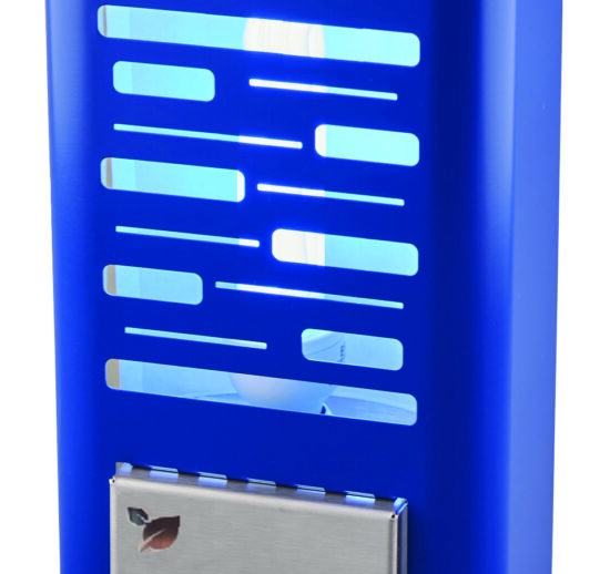 DESINSECTISEUR T-TOP A GLU LED 5W ACIER LAQUE BLEU FACADE AMOVIBLE