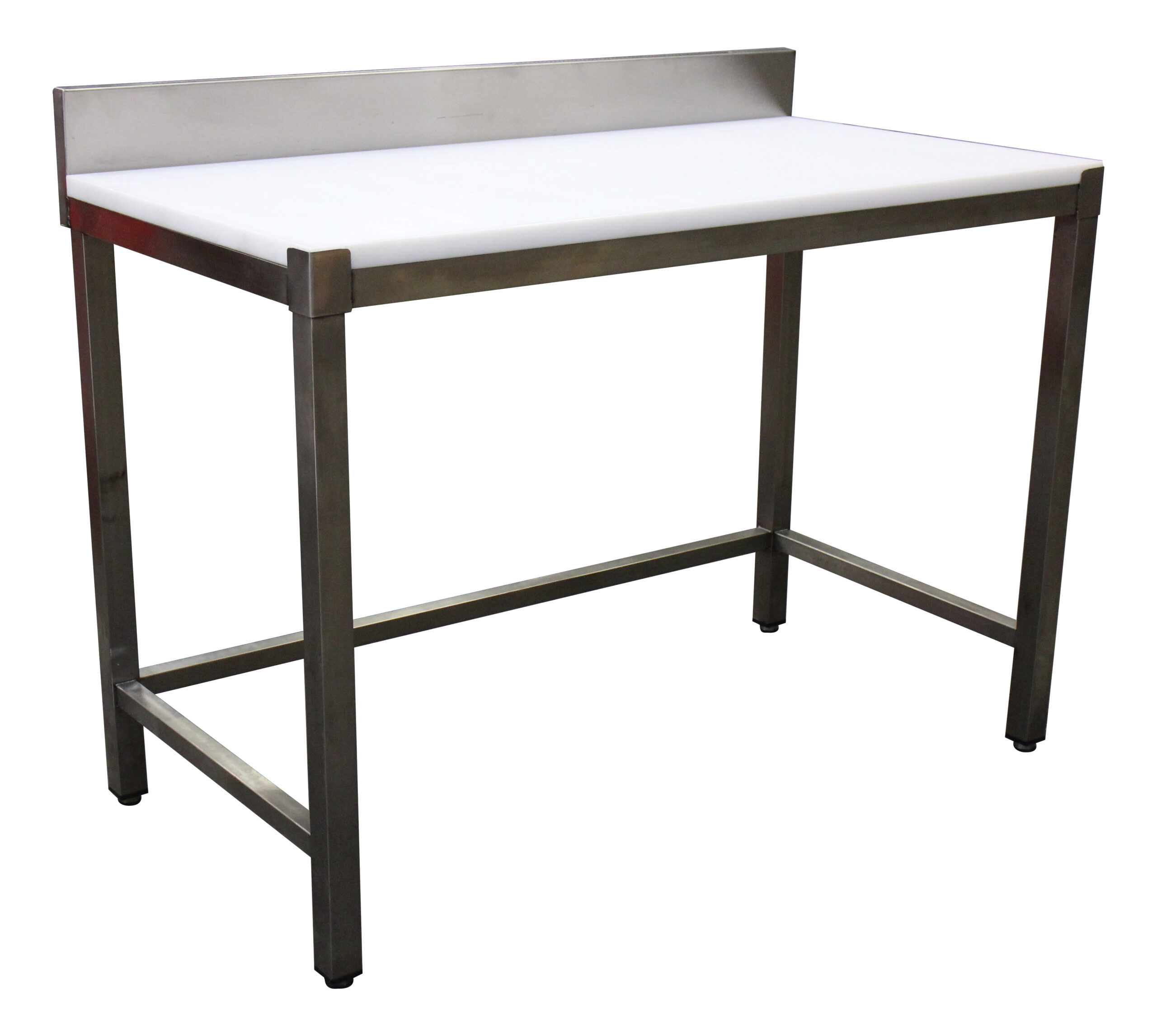 TABLE DE DECOUPE ADOSSEE INOX 304, DESSUS POLY NATUREL EP.25 MM