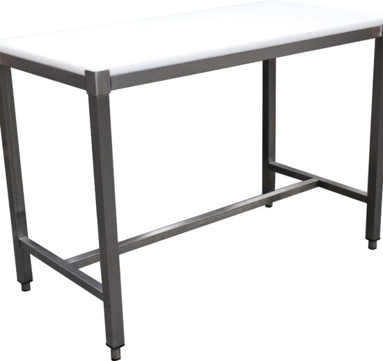 TABLE DE DECOUPE INOX CENTRALE DESSUS POLY NATUREL EP.25 MM