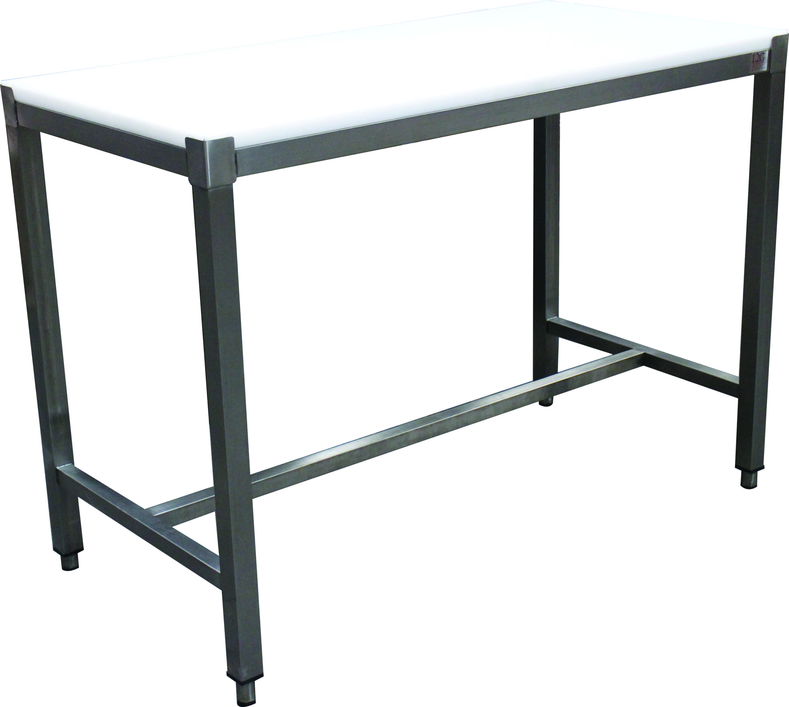 TABLE DE DECOUPE CENTRALE SOUDEE INOX 304 DESSUS POLY NATUREL EP.25 MM