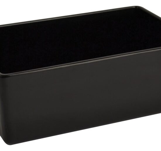 PLAT RECTANGULAIRE BORDS EVASES EN MELAMINE NOIR 3.2L