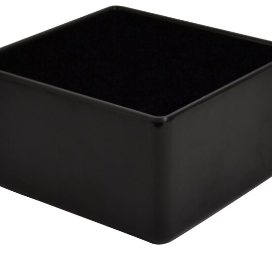 PLAT RECTANGULAIRE BORDS EVASES EN MELAMINE NOIR 2L