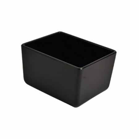 PLAT RECTANGULAIRE BORDS EVASES EN MELAMINE NOIR 1.5L