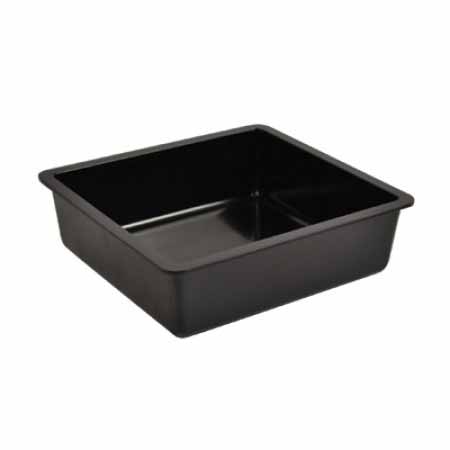 PLAT RECTANGULAIRE AVEC REBORDS EN MELAMINE NOIR 1L
