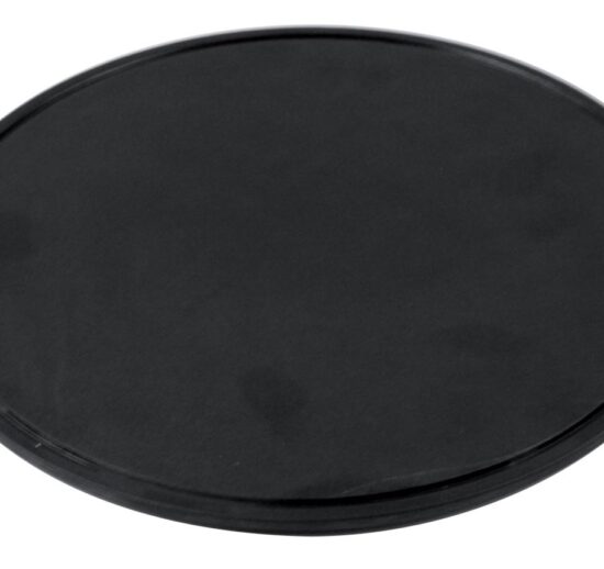 PLATEAU ROND EN MELAMINE NOIR SUR PIEDS EN SILICONE