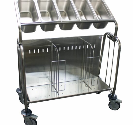 SUPPORT A FIXER SUR CHARIOT ASSIETTES POUR 5 BACS GN 1/3