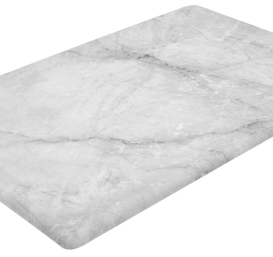 PLATEAU RECTANGULAIRE EN MELAMINE IMITATION MARBRE DE CARRARE BLANC