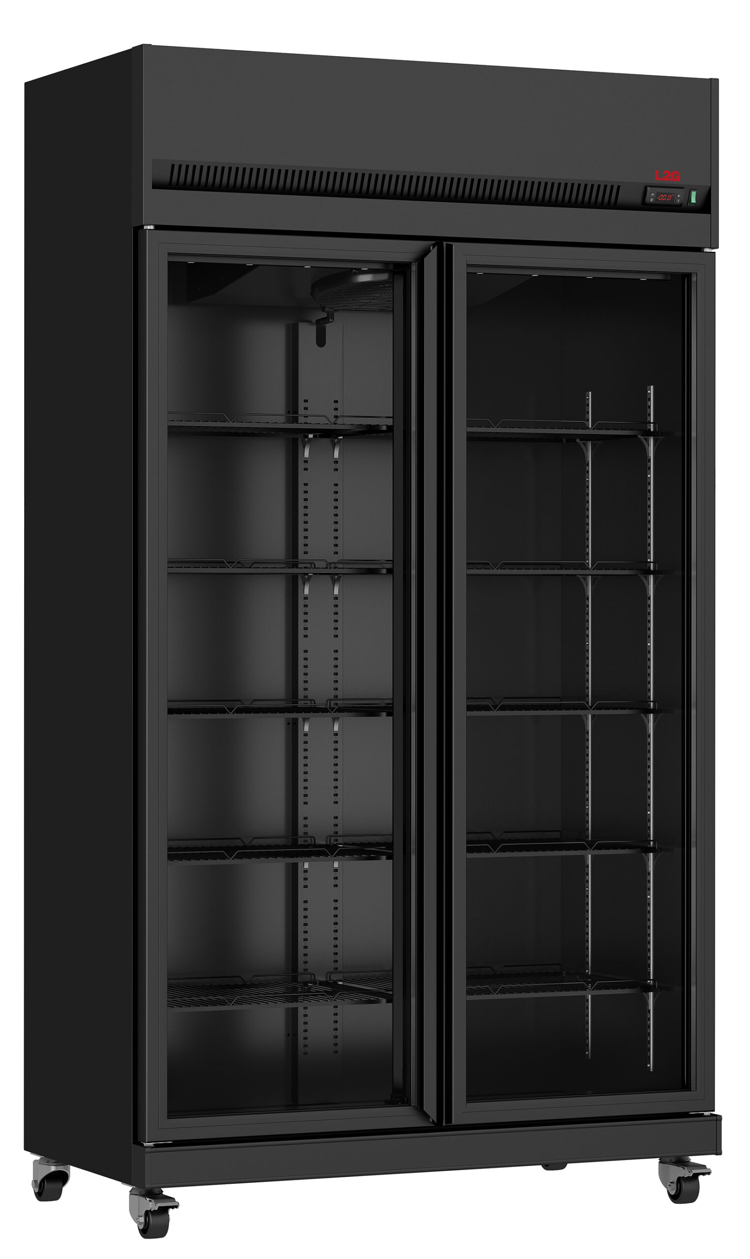 VITRINE REFRIGEREE, 1/10°C A 32°C 65% HR, GROUPE LOGE SUR LE DESSUS, 2 PORTES VITREES, CARROSSERIE