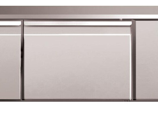 SOUBASSEMENT REFRIGERE -2/+8°C, 2 PORTES GN1/1, SUR ROULETTES Ø 100 MM