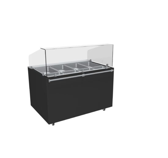 MEUBLE OUVERT BAIN-MARIE CHAUFFANT A EAU 90°C VITRE AVANT DROITE H.450 MM 