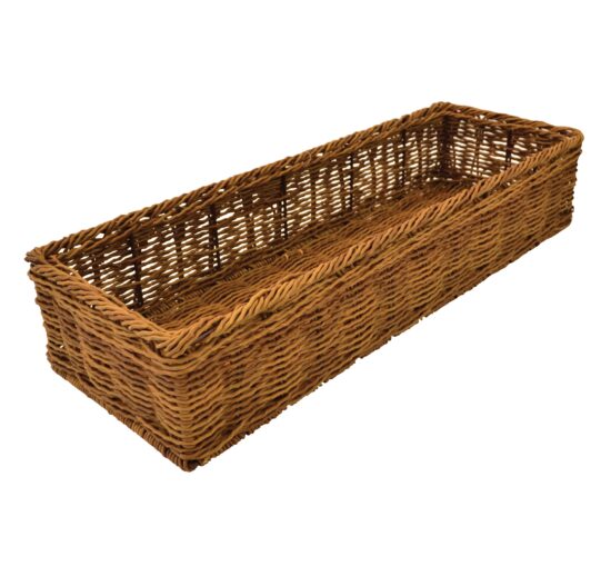 PANIER RECTANGULAIRE IMITATION OSIER 550X195X110