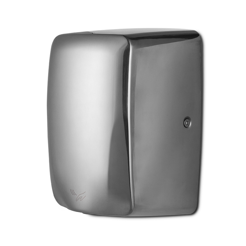 SECHE-MAINS POSITION VERTICALE, JET INTEGRE CAPOT EN INOX SATINE
