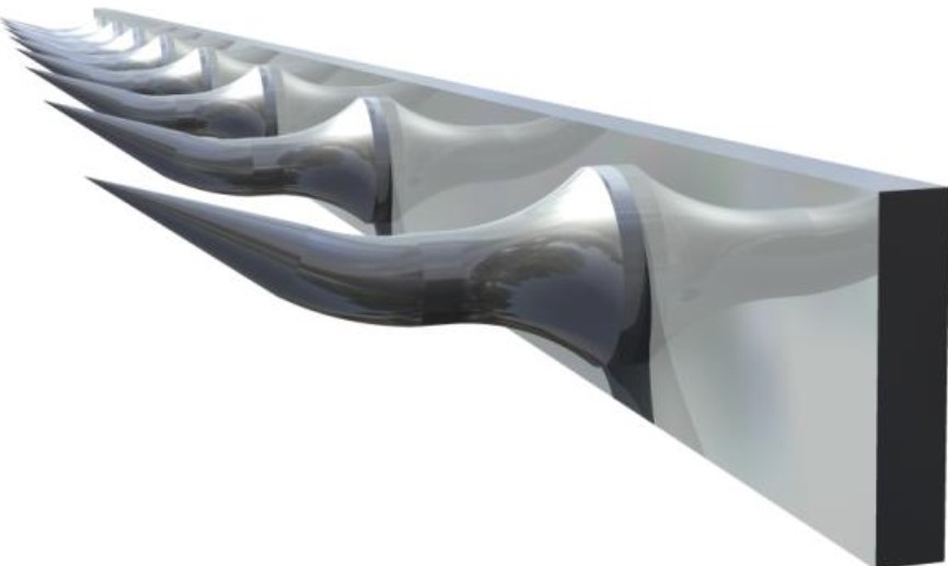 BARRE A DENTS INOX 304, SECTION 30X6 MM, POLI MIROIR 3 FACES, 8 DENTS