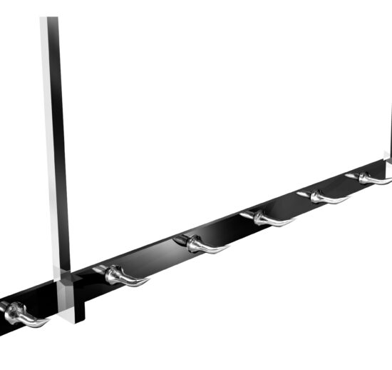 PLAFONNIER INOX 304, CARRE 16 MM POLI, SAILLIE 300 MM, POUR BARRE 30X6 MM