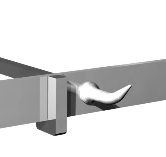 PLATINE MURALE INOX 304 A PLATINE, CARRE POLI 16 MM, SAILLIE 200 MM, POUR BARRE 30X6 MM