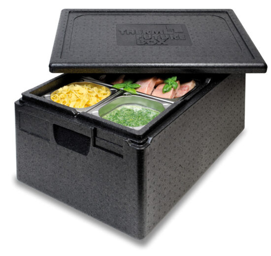 BOITE ISOTHERME EN POLYPROPYLENE EXPANSE, AVEC COUVERCLE, FORMAT GN1/1 H-167