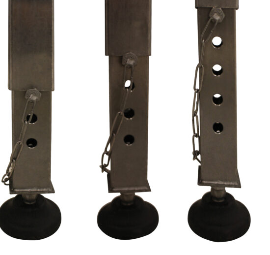 JEU DE 4 CHANDELLES DE REHAUSSE POUR TUBE 40X40 EP </=2 MM REGLABLE AU PAS DE 25 MM JUSQU'A 175 MM