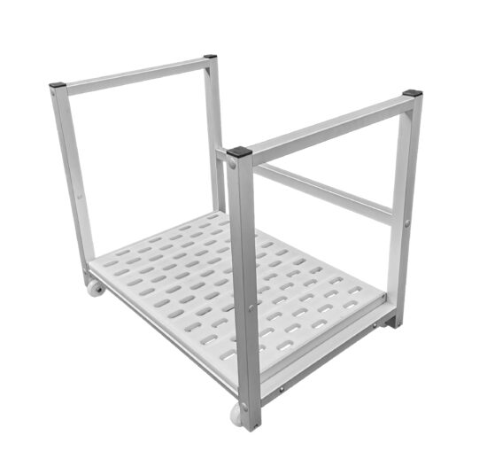 RAYONNAGE SOUS PLONGE ROULANT 1 NIVEAU 1058X480 MM, CHARGE MAXI: 120 KG