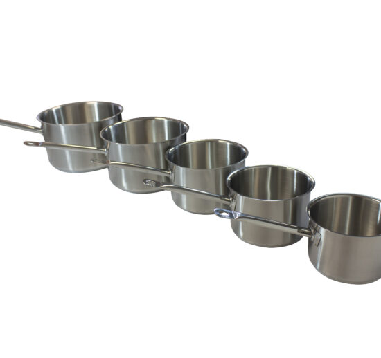 SERIE DE 5 CASSEROLES INOX D.160-180-200-240-260MM POUR INDUCTION