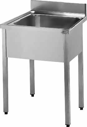 PLONGE LEGUMIERE INOX 304, 1 BAC 800X500X350 MM SANS EGOUTTOIR