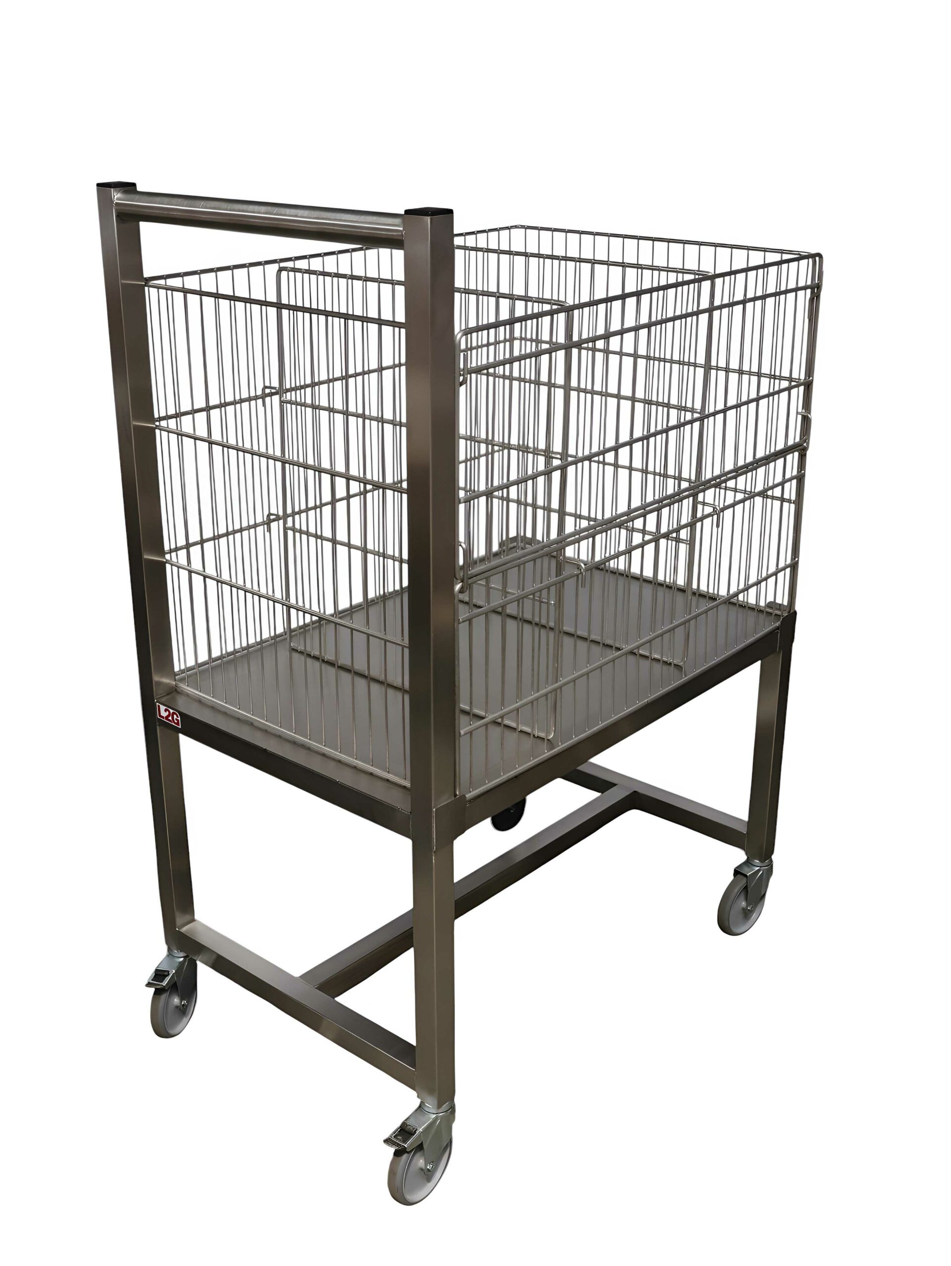 CHARIOT DE DECHARGEMENT BVP, INOX 304, 4 ROUES CHAPE ZINGUEE DONT 2 A FREINS