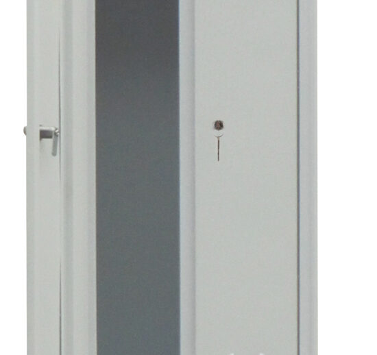 ARMOIRE VESTIAIRE GAIN DE PLACE, TYPE L, 1 COLONNE DE 2 CASES L-400 MM, GRIS RAL 7035