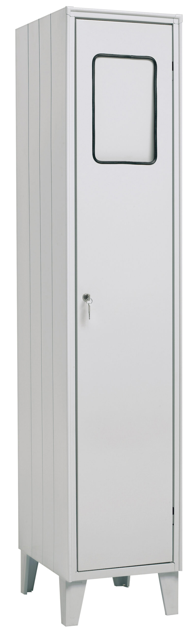ARMOIRE A LINGE SALE SUR PIEDS, AVEC TRAPPE