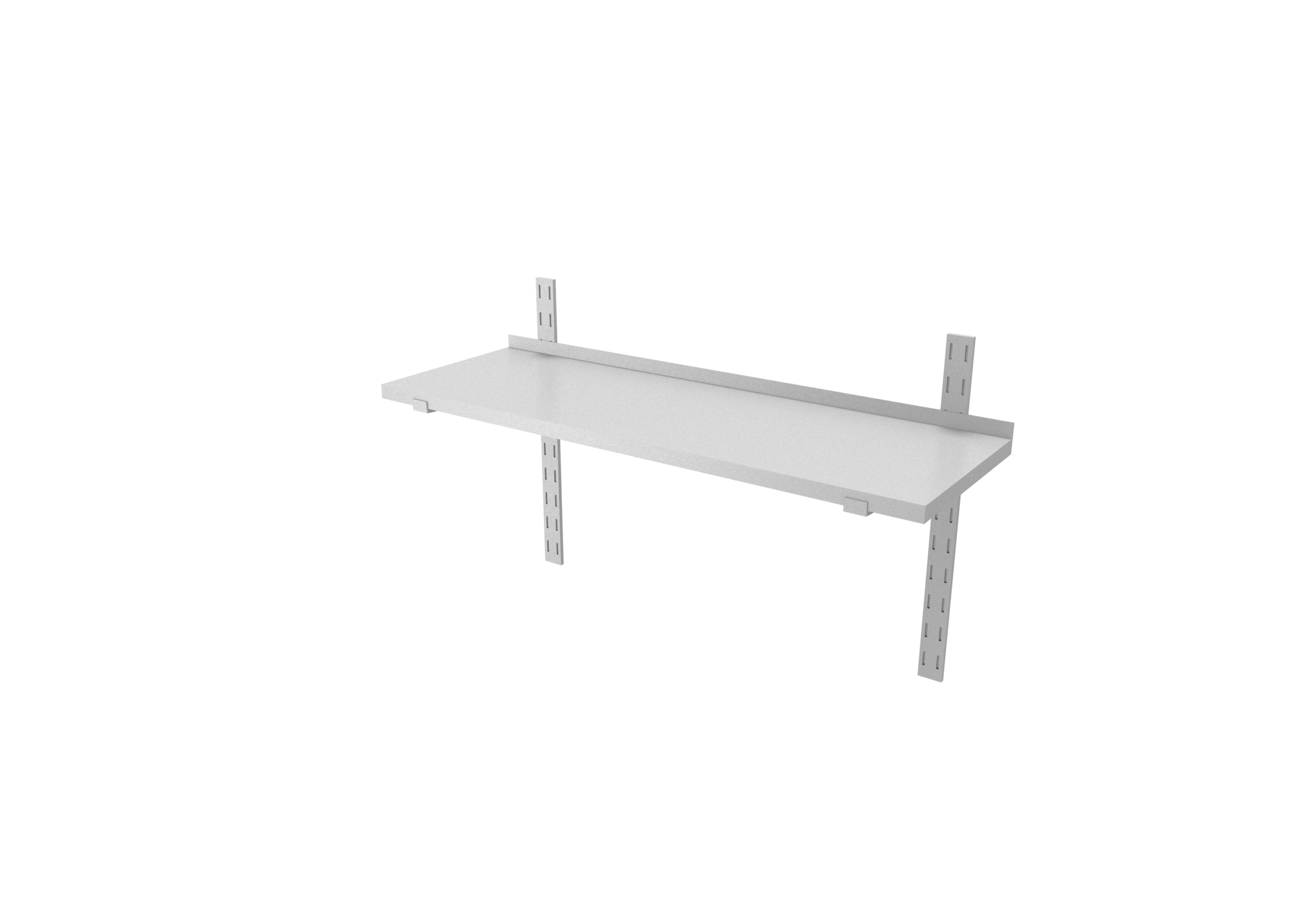 ETAGERE MURALE PLEINE, 1 NIVEAU, INOX 304, REGLABLE SUR 2 CREMAILLERES H750 MM