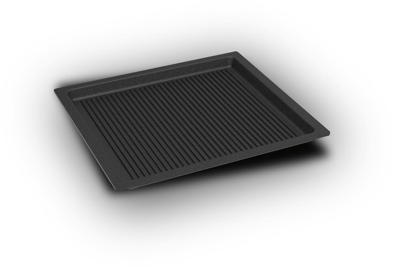 PLAQUE DE CUISSON ALU TEFLONNEE, FOND NERVURE FORMAT GN2/3, PROFONDEUR 20 MM