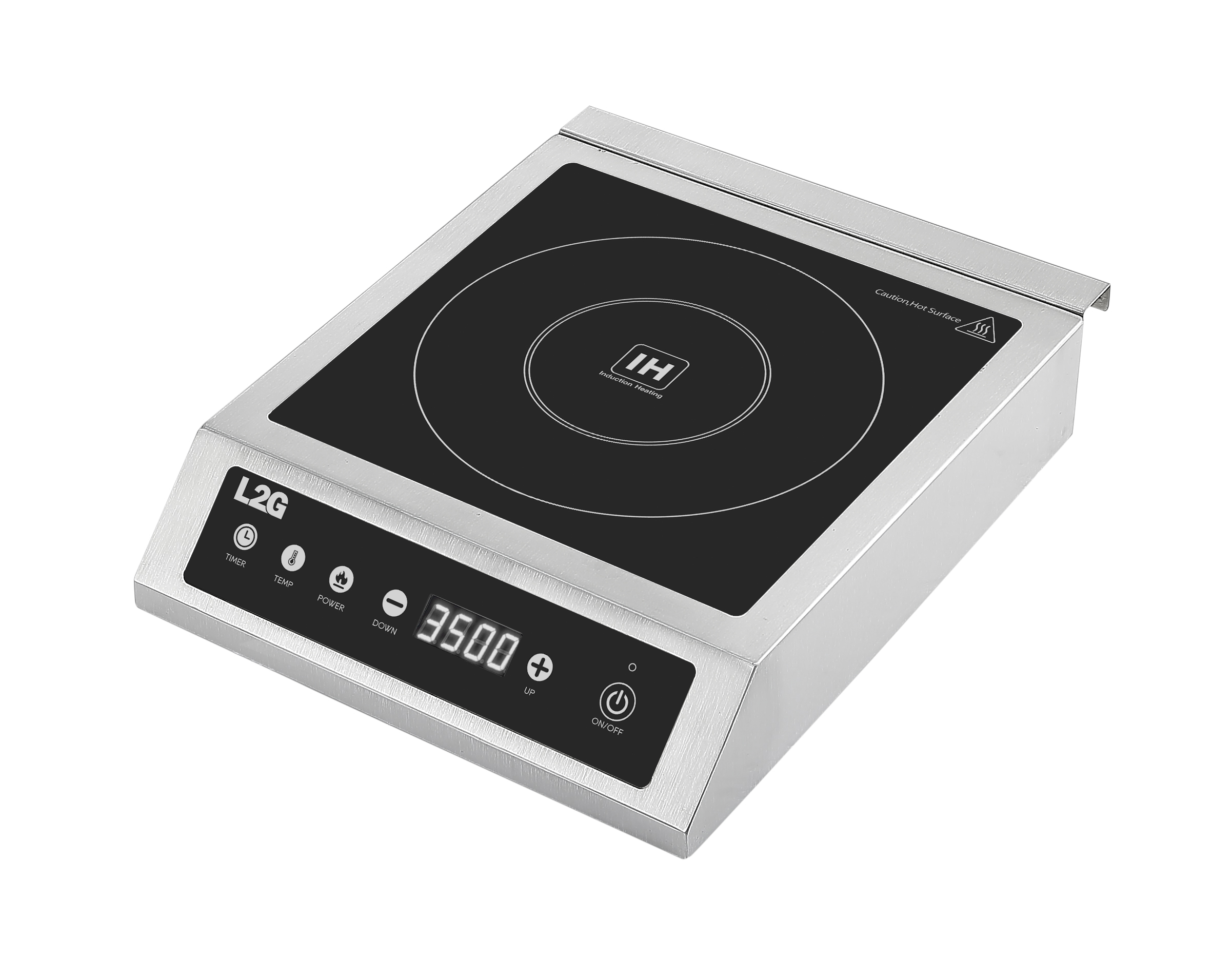 PLAQUE A INDUCTION, BATIE EN INOX, 3.5KW, 13 NIVEAUX DE PUISSANCE, MINUTERIE